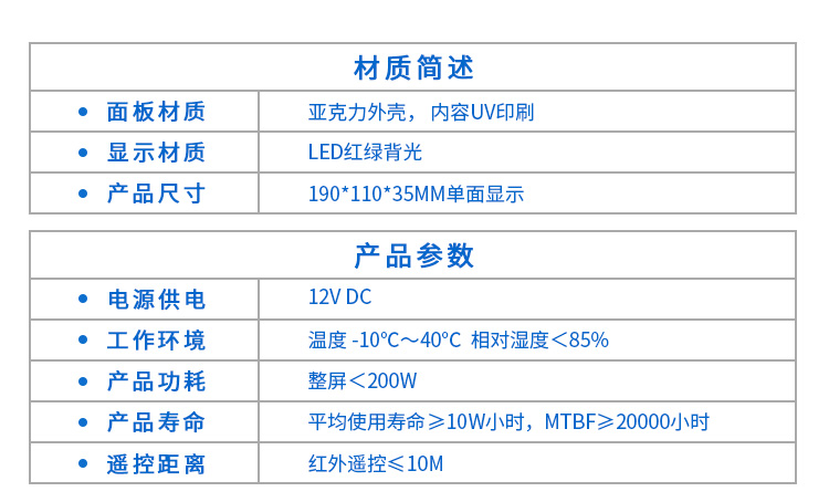 智慧公共廁所系統(tǒng)門頭屏參數(shù) 智慧公共廁所系統(tǒng)門頭屏參數(shù)